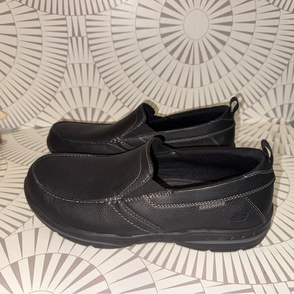 Skechers Men's Harper Forde Black Slip-On Shoes 10 Extra Wide Fit Memory‎ Foam